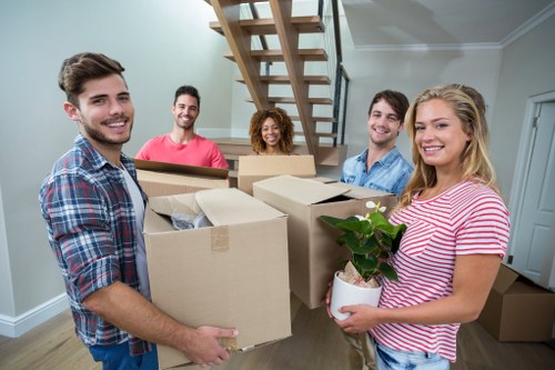 Customers using a safe and organised storage facility