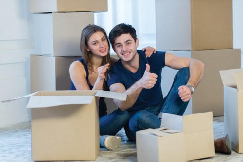 Prepared wooden furniture stored safely in a Waterloo storage facility