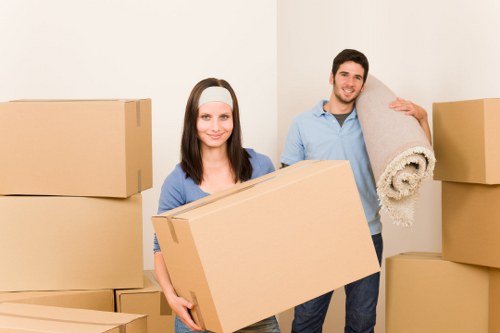 Student small removals service with packed boxes and furniture